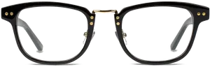Black Classic Eyeglasses Front View