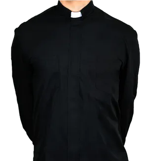 Black Clerical Shirt Formal Attire PNG image