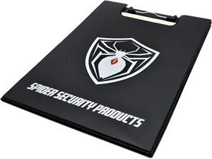 Black Clipboard Spider Security Logo PNG image