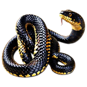 Black Cobra Snake Art Png 06132024 PNG image