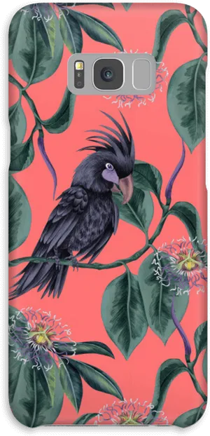 Black Cockatoo Phone Case Design PNG image