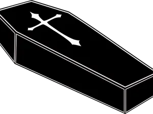 Black Coffin Crossbones Graphic PNG image