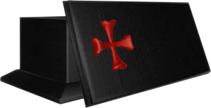 Black Coffinwith Red Cross PNG image