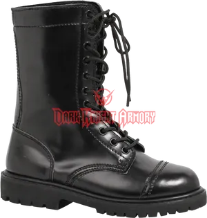 Black Combat Boot Product Image PNG image