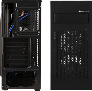 Black Computer Case Zebronics PNG image