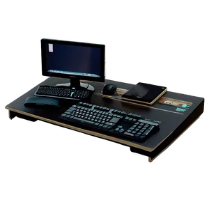 Black Computer Desk Png Cpx16 PNG image