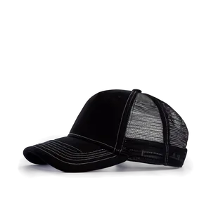 Black Cotton Trucker Hat PNG Gsa