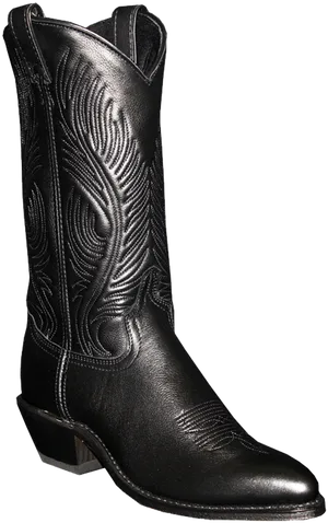 Black Cowboy Boot Embroidery PNG