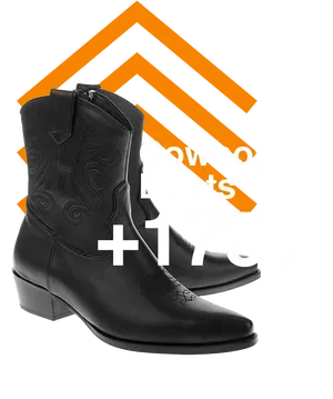 Black Cowboy Boots Sales Increase PNG image