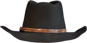 Black Cowboy Hatwith Band PNG image