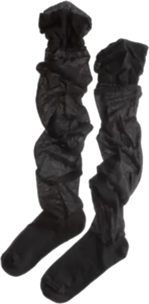 Black Crinkled Socks Standing PNG image