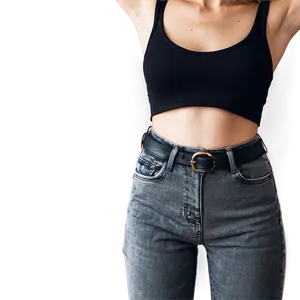 Black Crop Top Aesthetic Png Tqo16 PNG image