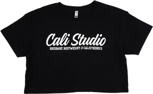 Black Crop Top Cali Studio Print PNG