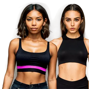 Black Crop Top Collection Png 27 PNG image