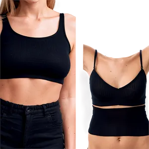 Black Crop Top Compositions PNG Aey