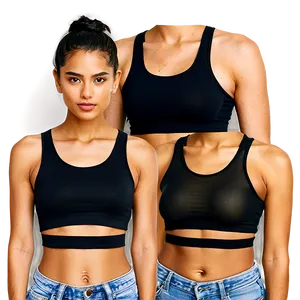 Black Crop Top Forms PNG 79