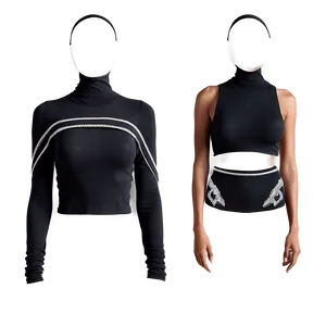 Black Crop Top Highlights PNG Qaw