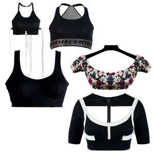 Black Crop Top Mood PNG Dou