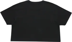 Black Crop Top Plain Background PNG