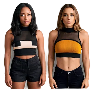 Black Crop Top Variations PNG 38