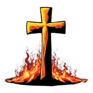 Black Cross In Fire Png 51 PNG image