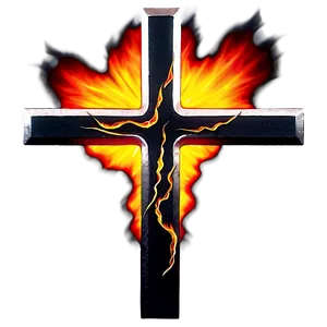 Black Cross In Fire Png Iuo36 PNG image