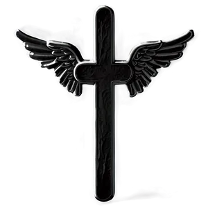 Black Cross With Angel Wings Png Vea24 PNG image