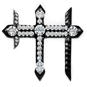 Black Cross With Diamonds Png Qin1 PNG image