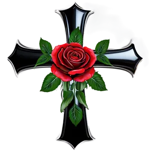 Black Cross With Roses Png 79 PNG image