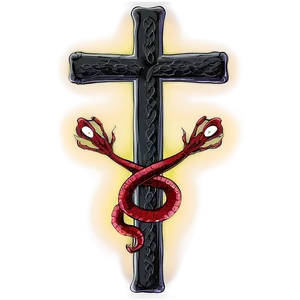 Black Cross With Snake Png Rpm PNG image