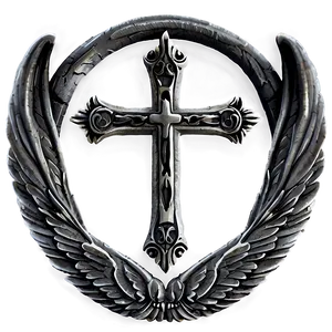 Black Cross With Wings Png 16 PNG image