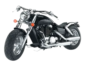 Black Cruiser Motorcycle Isolated