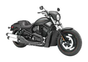 Black Cruiser Motorcycle Profile PNG image