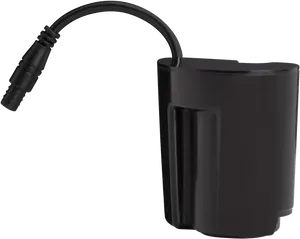 Black Cylindrical Battery Packwith Connector Cable PNG image