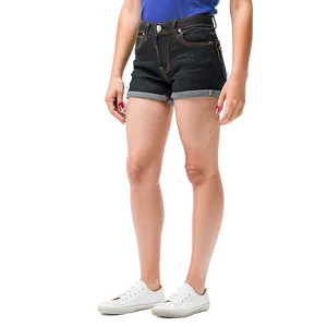 Black Denim Jorts Png 06132024 PNG image