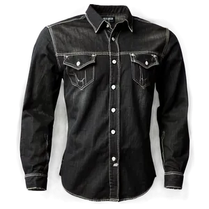 Black Denim Shirt Png Ccj PNG image