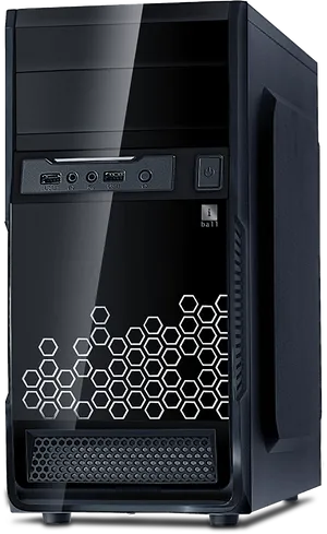 Black Desktop Computer Case PNG image