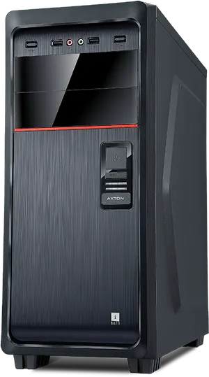 Black Desktop Computer Tower Case PNG image