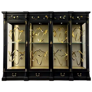 Black Display Cabinet Png 57 PNG image