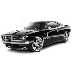 Black Dodge Charger Design PNG Heq4 PNG