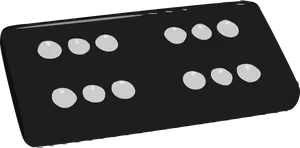 Black Domino Tile Double Six PNG