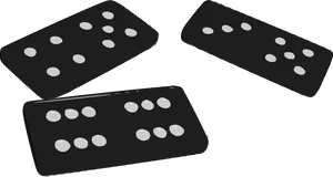 Black Dominoes Scattered