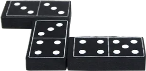 Black Dominoes White Dots PNG image