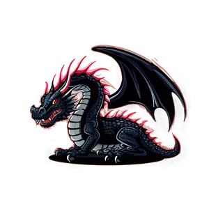 Black Dragon Illustration Png 06252024 PNG image