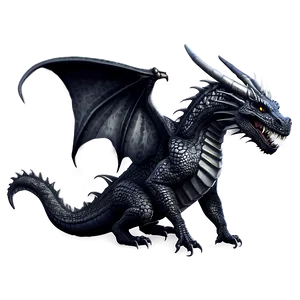 Black Dragon Illustration PNG 22