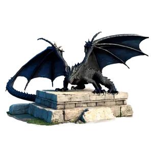 Black Dragon In Ancient Ruins Png 06252024 PNG image