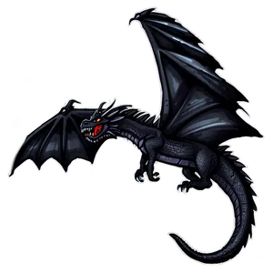 Black Dragon In Flight Png 06252024 PNG image