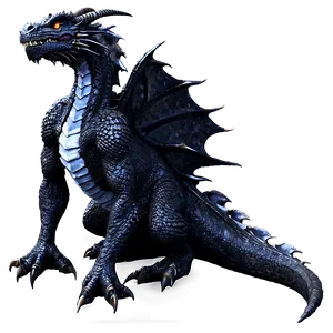 Black Dragon In Lava Field Png Irx PNG image