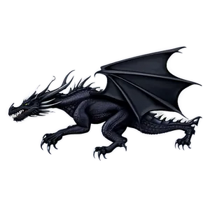 Black Dragon In Stormy Sky Png Mxw PNG image