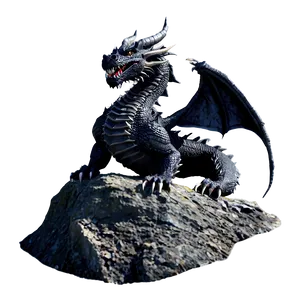 Black Dragon On Mountain Peak Png 67 PNG image